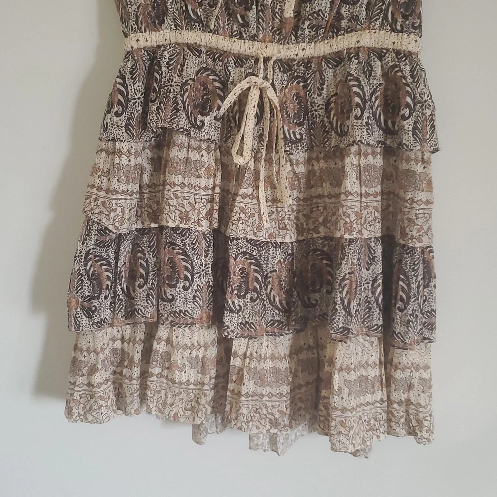 NWOT ULLA JOHNSON KAITLYN FLUTTER SLEEVE DRAWSTRING MINI DRESS IN YARROW - Picture 7 of 14